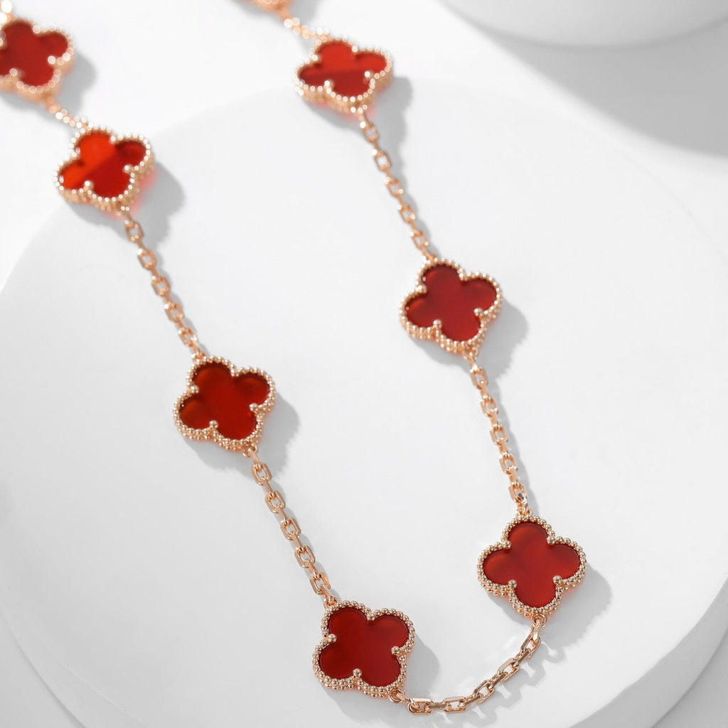 [BIJOUX] COLLIER TRÈFLE 10 MOTIFS CORNALINE
