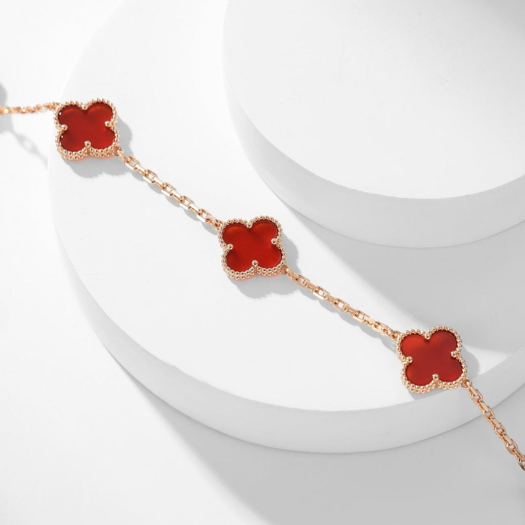 [BIJOUX] COLLIER TRÈFLE 10 MOTIFS CORNALINE