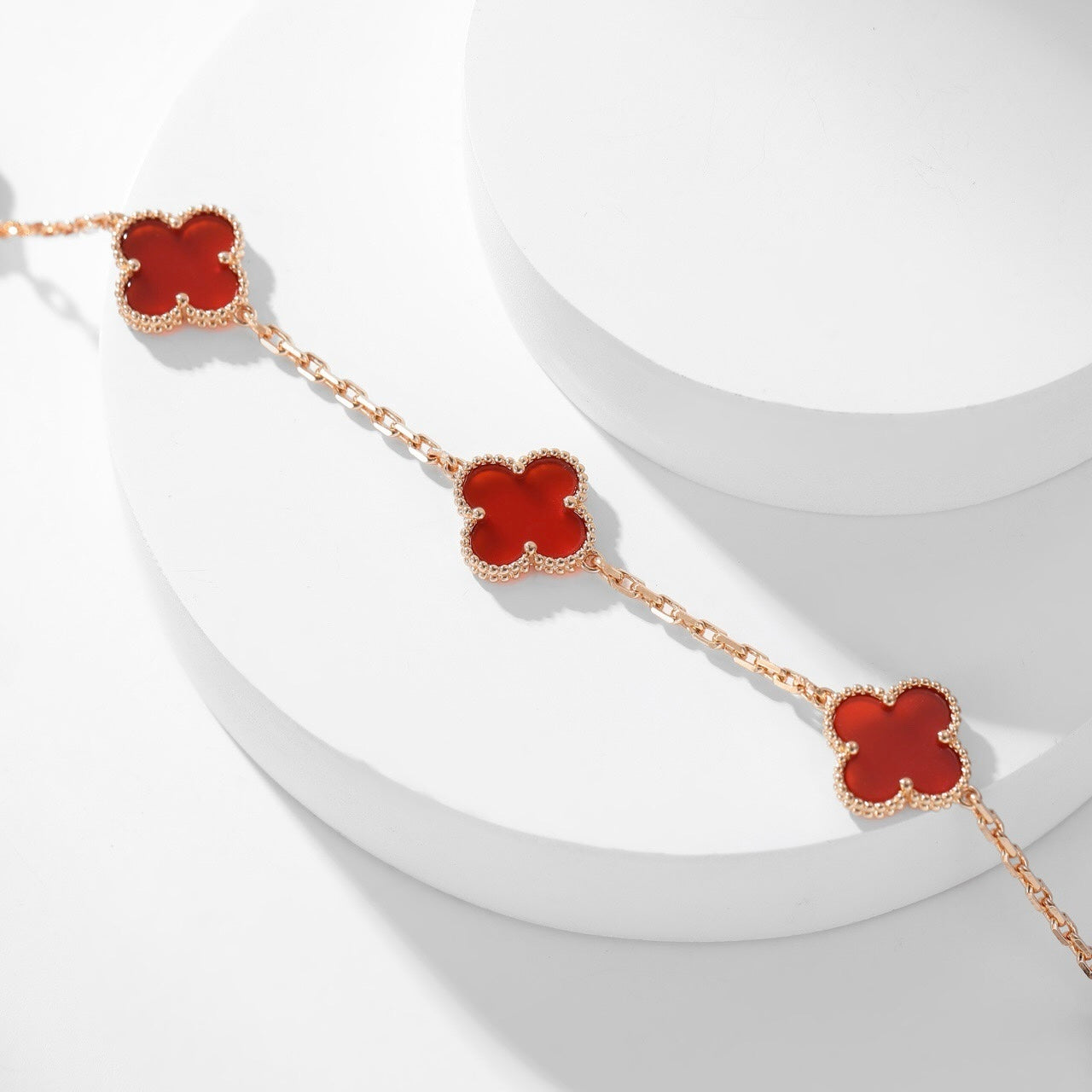 [BIJOUX] COLLIER TRÈFLE 10 MOTIFS CORNALINE