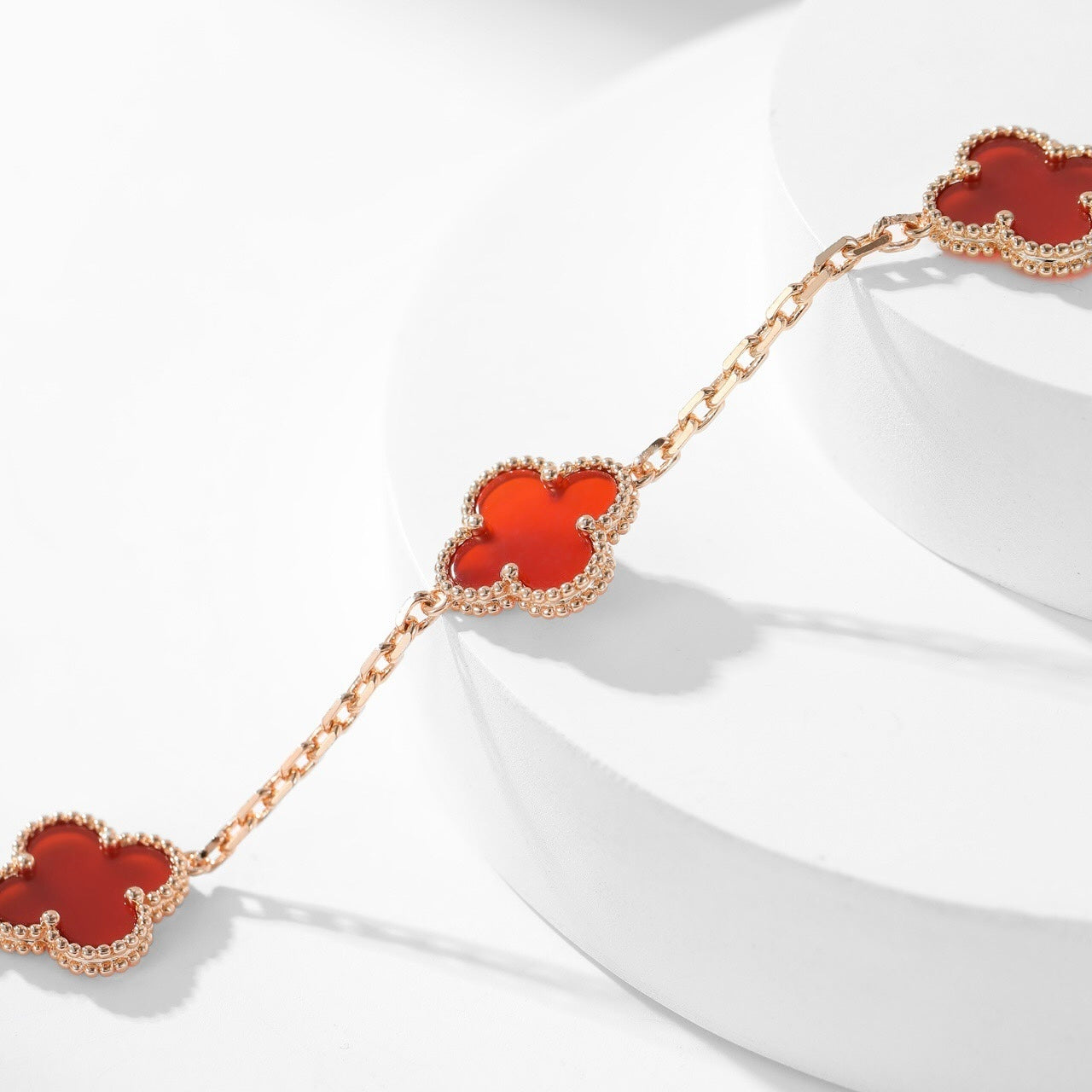[BIJOUX] COLLIER TRÈFLE 10 MOTIFS CORNALINE