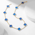 [Topon]CLOVER 10 MOTIFS BLUE AGATE NECKLACE