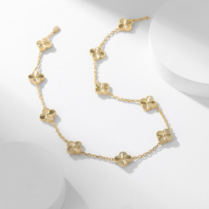 [Topon]CLOVER 10 MOTIFS LASER NECKLACE