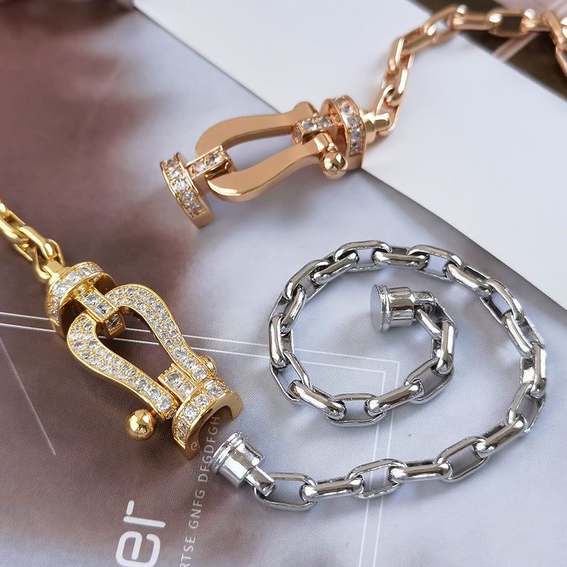 [BIJOUX]BRACELET MÉTAL FERMOIR FER FER À CHEVAL LARGE FORCE