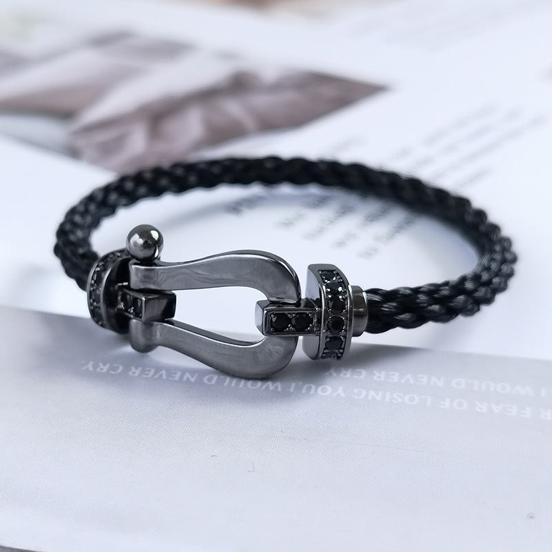 [BIJOUX]BRACELET FORCE LARGE SERIES FER A CHEVAL SAMOURAÏ NOIR