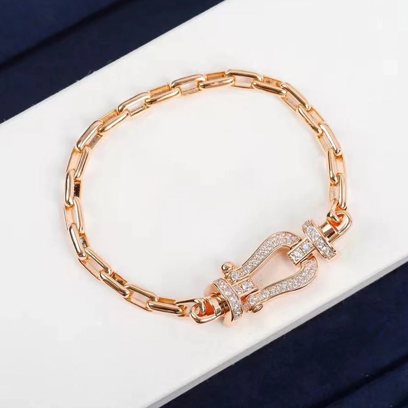 [BIJOUX]BRACELET MÉTAL FERMOIR FER FER À CHEVAL LARGE FORCE