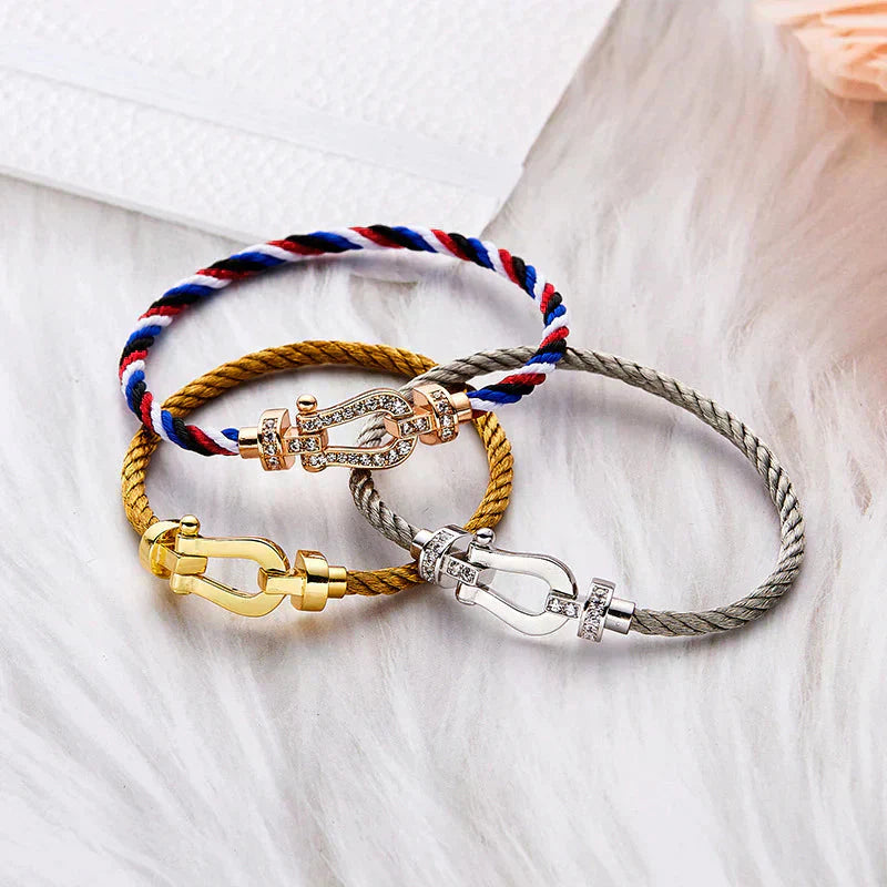 [BIJOUX]BRACELET FORCE FER A CHEVAL LARGE SANS DIAMANT OR