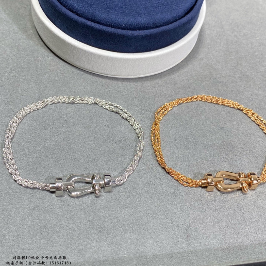 [BIJOUX]BRACELET FORCE PETIT FER À CHEVAL EN CHAÎNE DE DIAMANTS