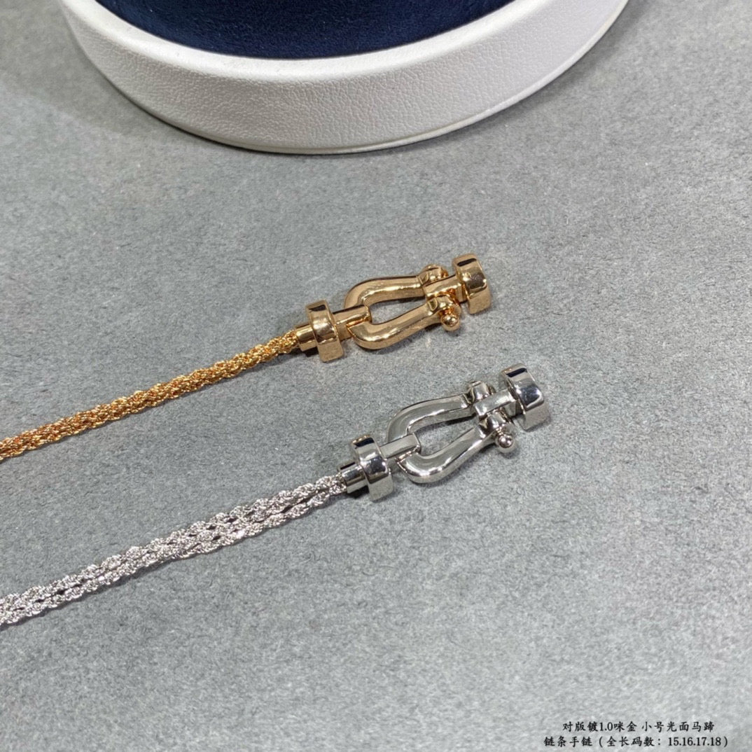 [BIJOUX]BRACELET FORCE PETIT FER À CHEVAL EN CHAÎNE DE DIAMANTS