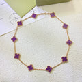 [BIJOUX]CLOVER 10 MOTIFS  PURPLE VIOLET  NECKLACE