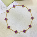 [Topon]CLOVER 10 MOTIFS  PURPLE VIOLET  NECKLACE
