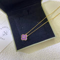 [Topon]CLOVER 15MM DIAMOND  PURPLE VIOLET NECKLACE