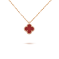 [BIJOUX]CLOVER MINI 9.5MM WHITE CARNELIANS NECKLACE