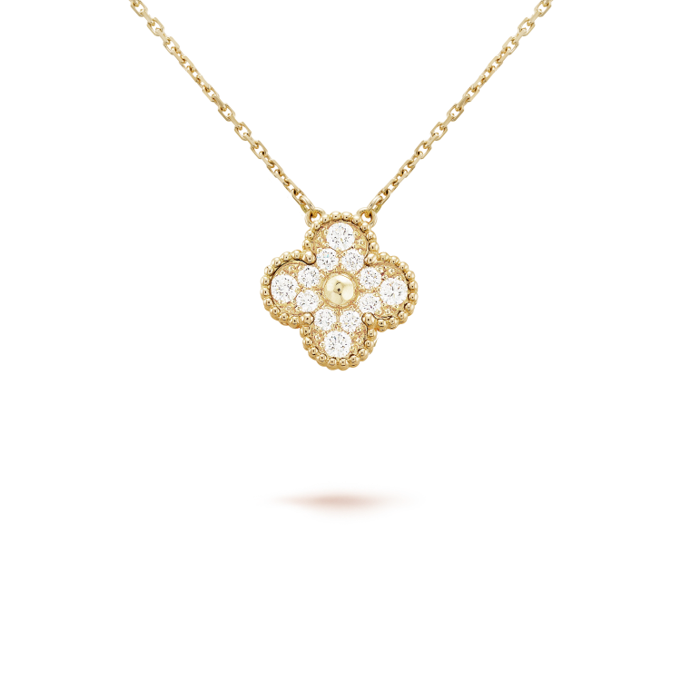 [Topon]CLOVER 15MM DIAMOND SINGLE FLOWER NECKLACE