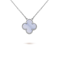 [Topon]CLOVER 15MM BLUE CHALCEDONY NECKLACE SILVER