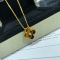 [Topon]CLOVER 15MM DIAMOND AND YELLOW TIGER'S EYE AGATE necklace