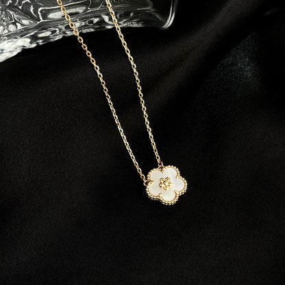 [BIJOUX]LUCKY  WHITE MOP  PLUM BLOSSOM NECKLACE