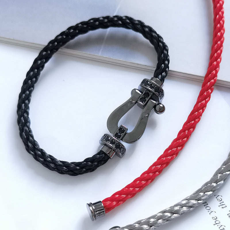 [BIJOUX]BRACELET FORCE LARGE SERIES FER A CHEVAL SAMOURAÏ NOIR