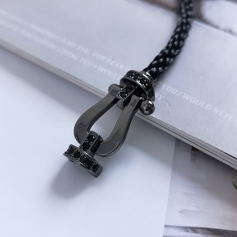 [BIJOUX]BRACELET FORCE LARGE SERIES FER A CHEVAL SAMOURAÏ NOIR