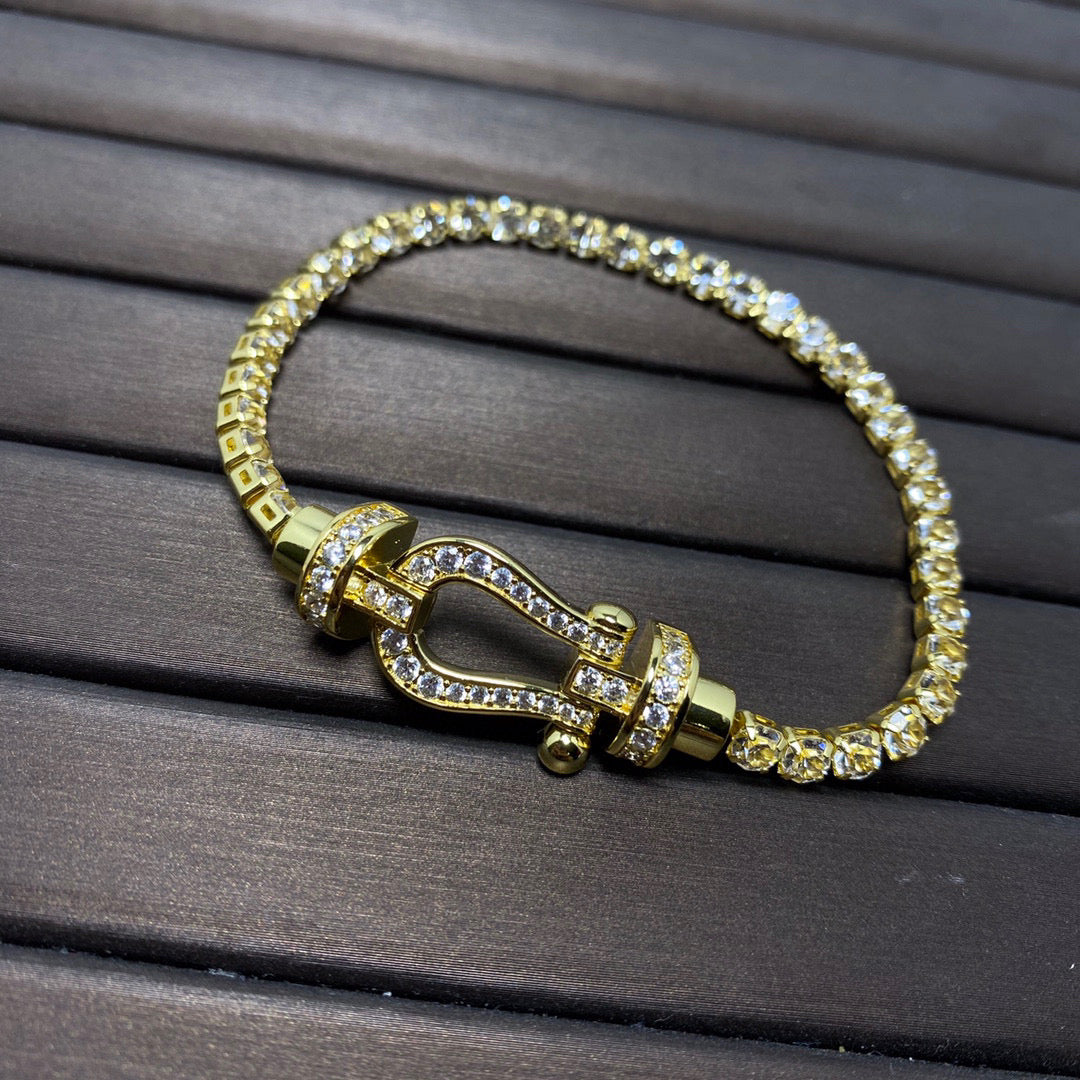 [BIJOUX]BRACELET TENNIS FORCE FER À CHEVAL DIAMANT