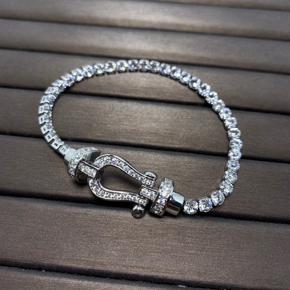 [BIJOUX]FORCE  LARGE HORSESHOE FULL DIAMOND TENNIS BRACELET