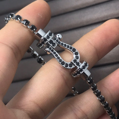 [BIJOUX]FORCE  LARGE HORSESHOE FULL DIAMOND TENNIS BRACELET