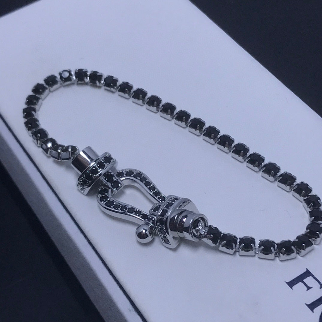 [BIJOUX]FORCE  LARGE HORSESHOE FULL DIAMOND TENNIS BRACELET