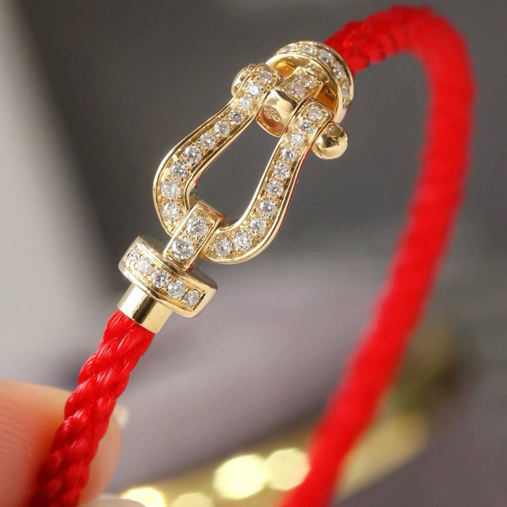 [BIJOUX]BRACELET FORCE GRAND FER À CHEVAL EN ARGENT COMPLET DIAMANT