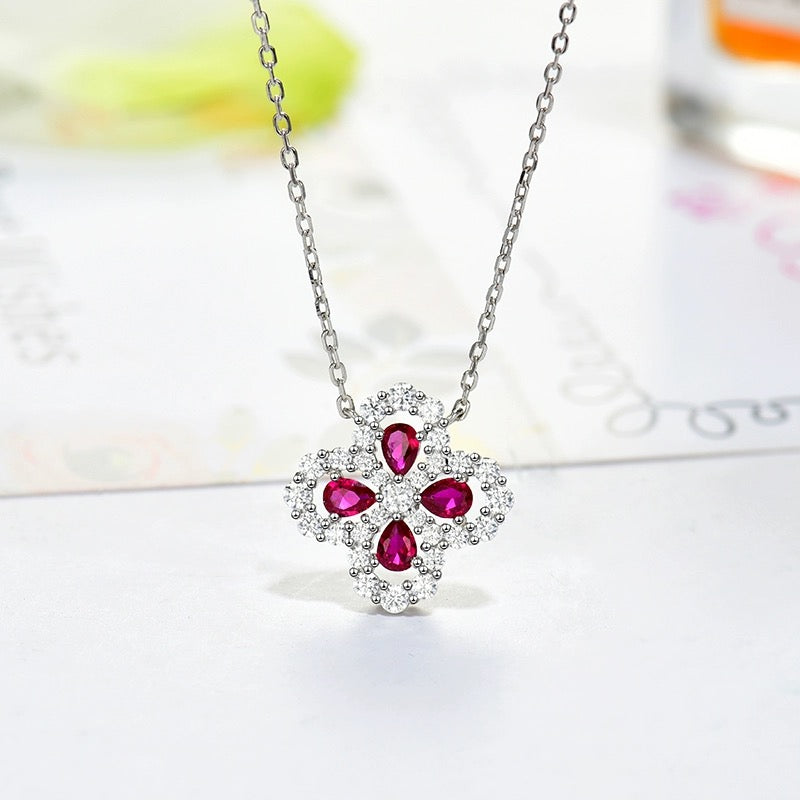 [BIJOUX]LOOP NECKLACE FULL MOTIF DIAMOND 16MM MULTIPLE COLORS