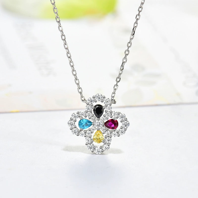 [BIJOUX]LOOP NECKLACE FULL MOTIF DIAMOND 16MM MULTIPLE COLORS