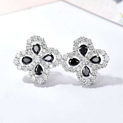 [BIJOUX]LOOP EARRINGS FULL MOTIF DIAMOND 16MM SILVE