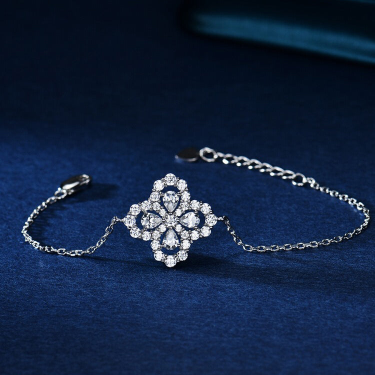 [BIJOUX]LOOP BRACELET FULL MOTIF DIAMOND 16MM SILVE