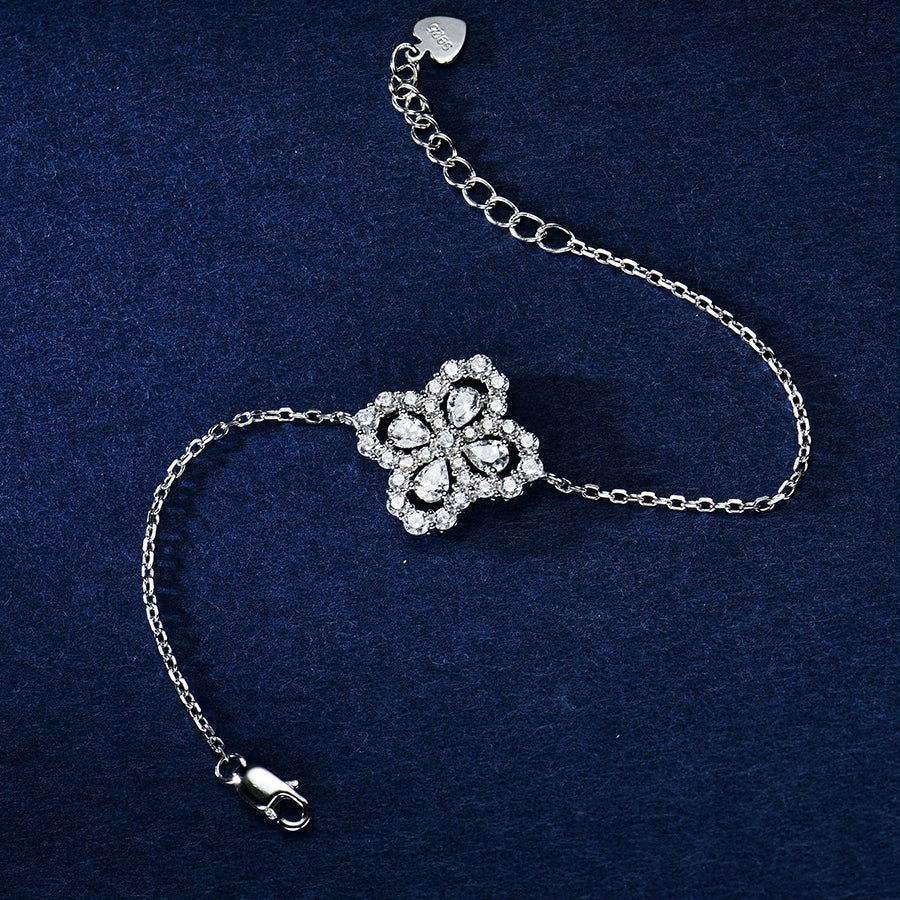[BIJOUX]LOOP BRACELET FULL MOTIF DIAMOND 16MM SILVE