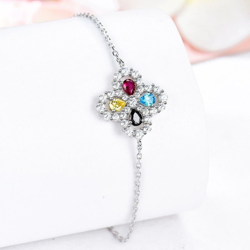 [BIJOUX]LOOP BRACELET FULL MOTIF DIAMOND 16MM SILVE