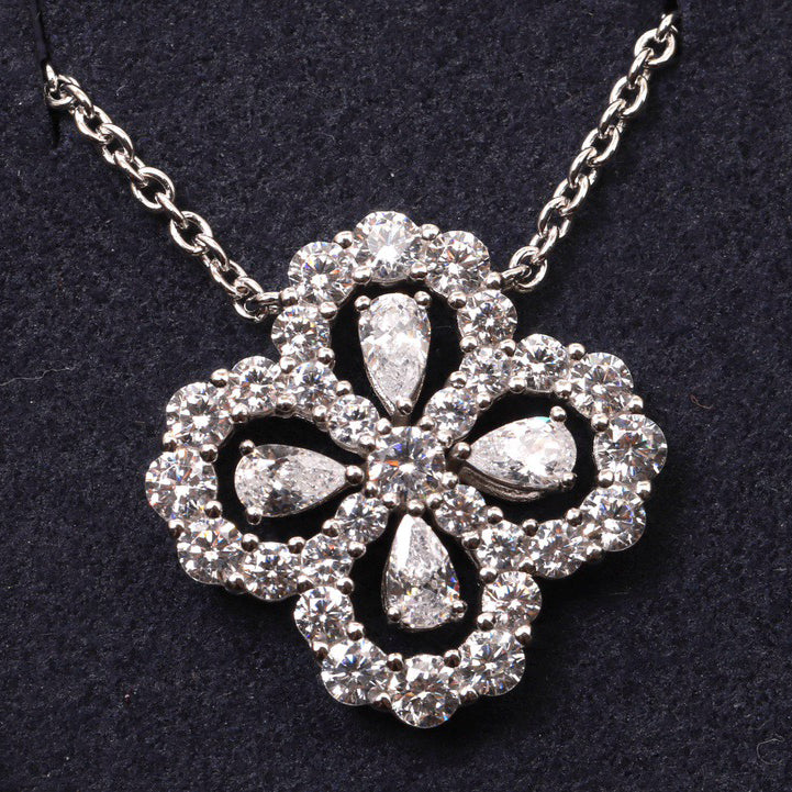 [BIJOUX]LOOP NECKLACE FULL MOTIF DIAMOND 16MM MULTIPLE COLORS
