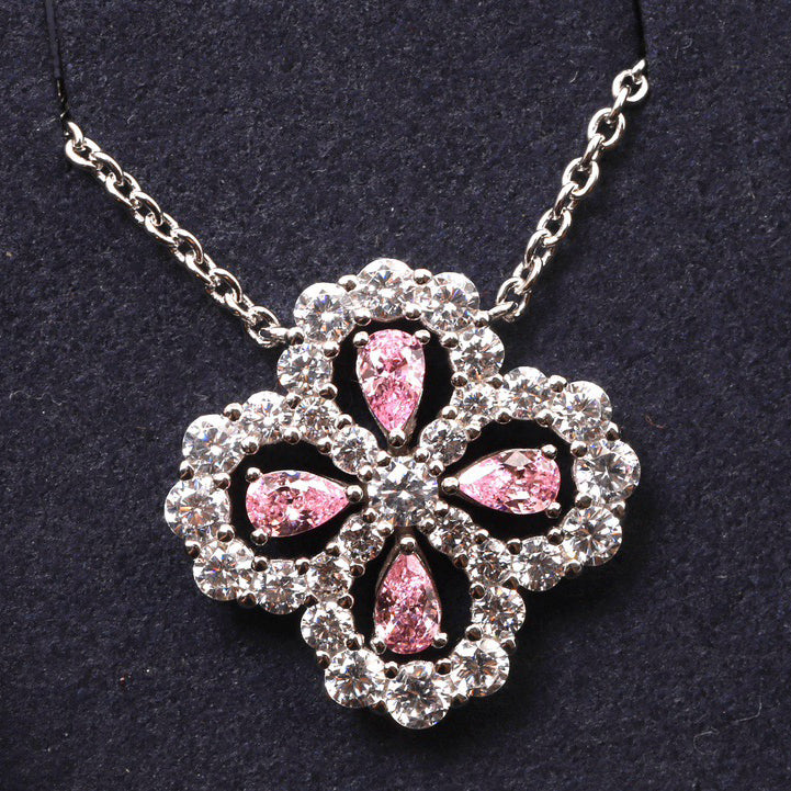 [BIJOUX]LOOP NECKLACE FULL MOTIF DIAMOND 16MM MULTIPLE COLORS