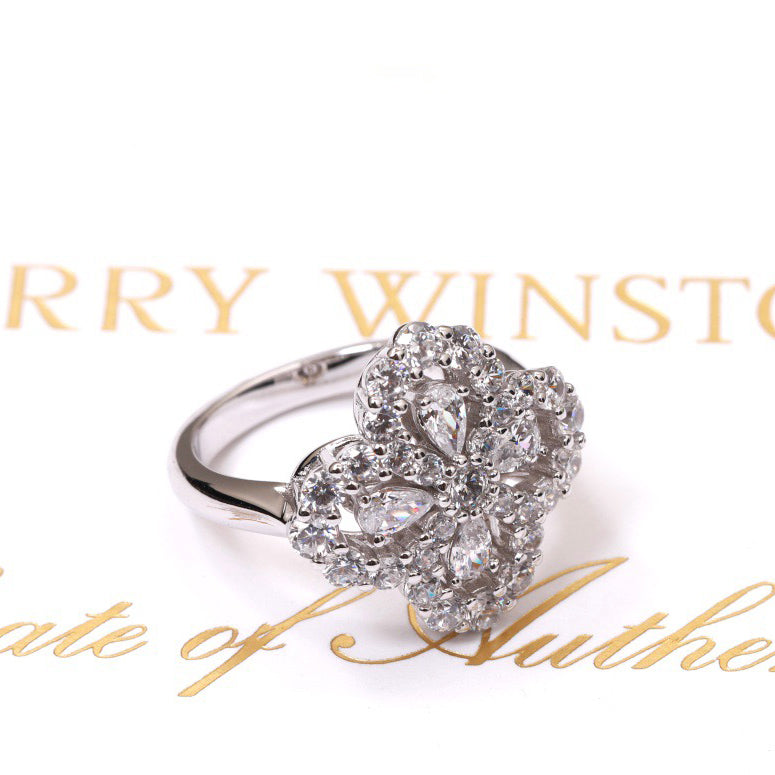 [BIJOUX]LOOP RING FULL MOTIF DIAMOND 16MM SILVER