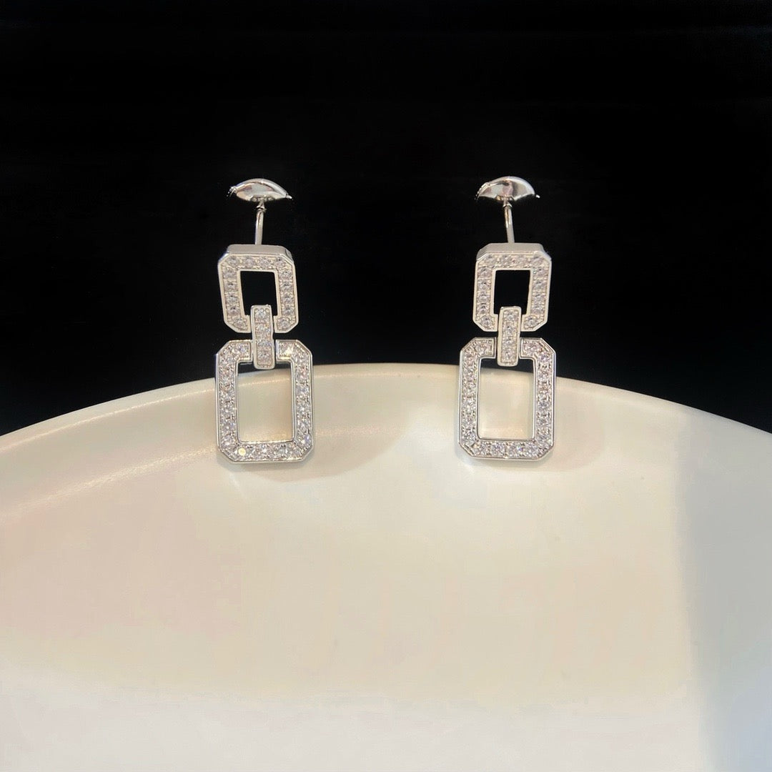 [BIJOUX]LINKS MEDIUM EARRINGS DIAMOND