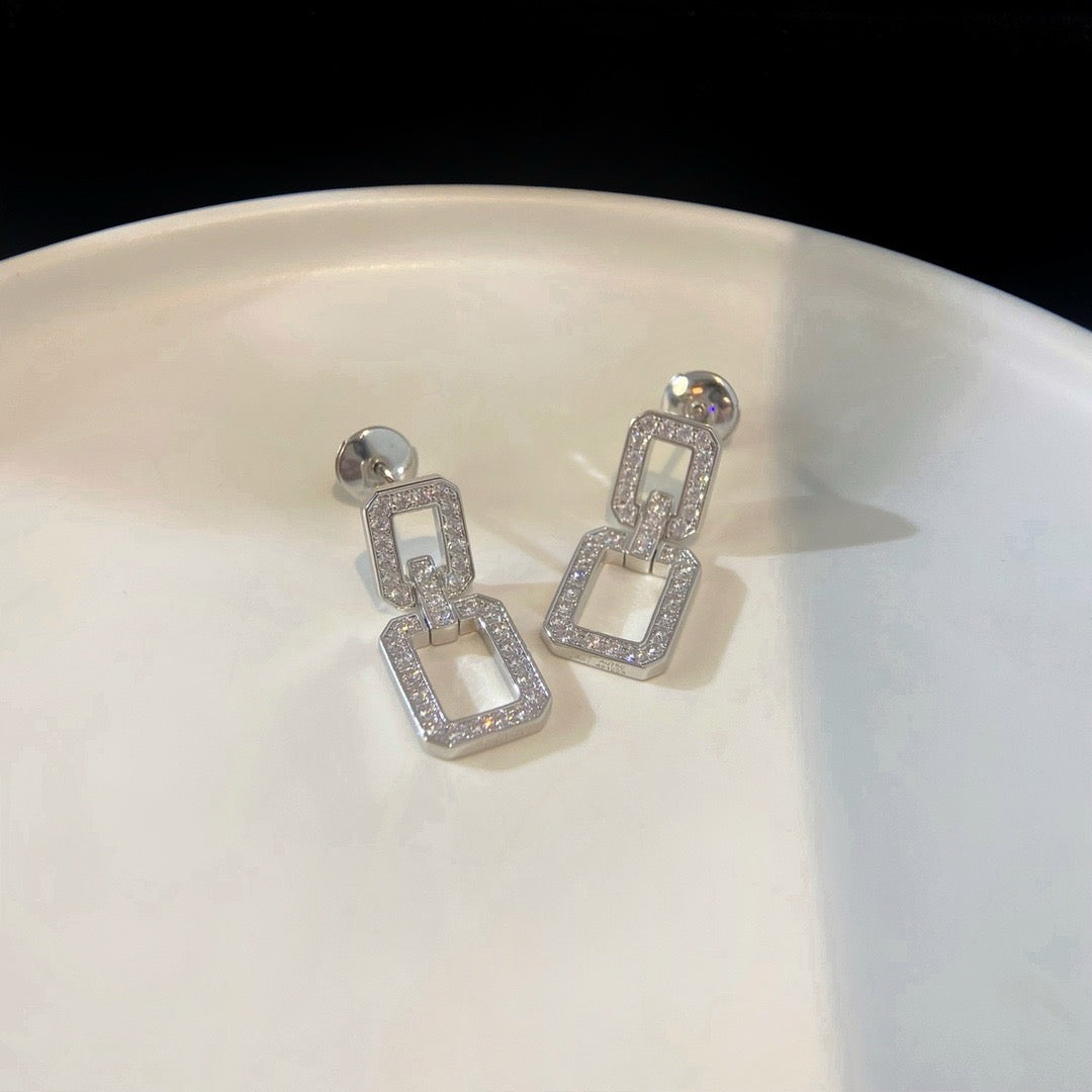 [BIJOUX]LINKS MEDIUM EARRINGS DIAMOND
