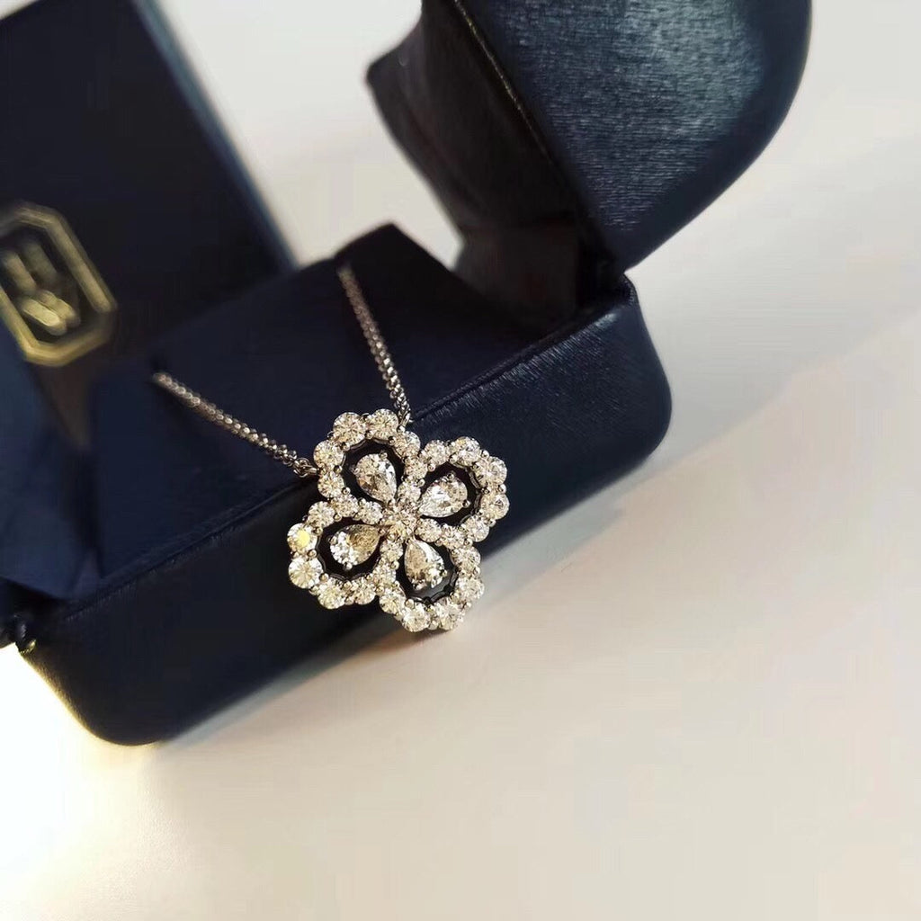 [BIJOUX]LOOP NECKLACE FULL MOTIF DIAMOND 16MM MULTIPLE COLORS
