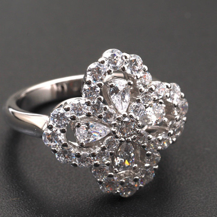 [BIJOUX]LOOP RING FULL MOTIF DIAMOND 16MM SILVER