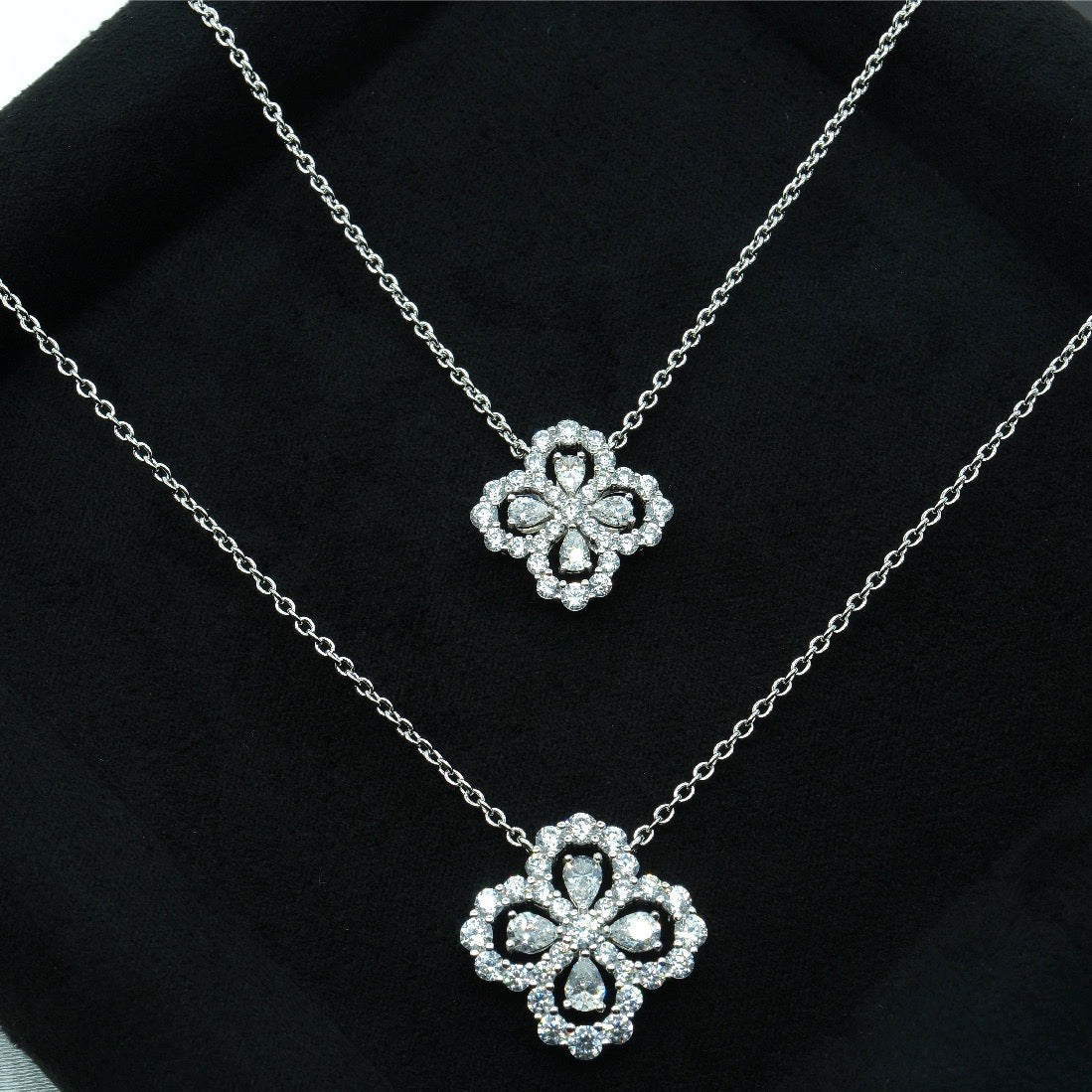 [BIJOUX]LOOP NECKLACE FULL MOTIF DIAMOND COMBINATION