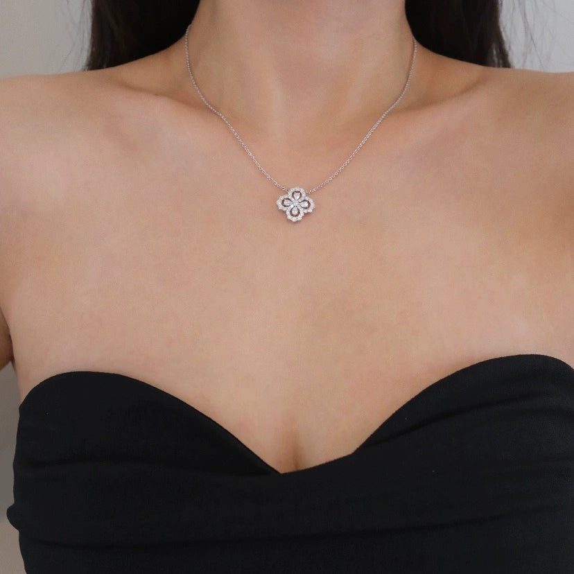[BIJOUX]LOOP NECKLACE FULL MOTIF DIAMOND COMBINATION