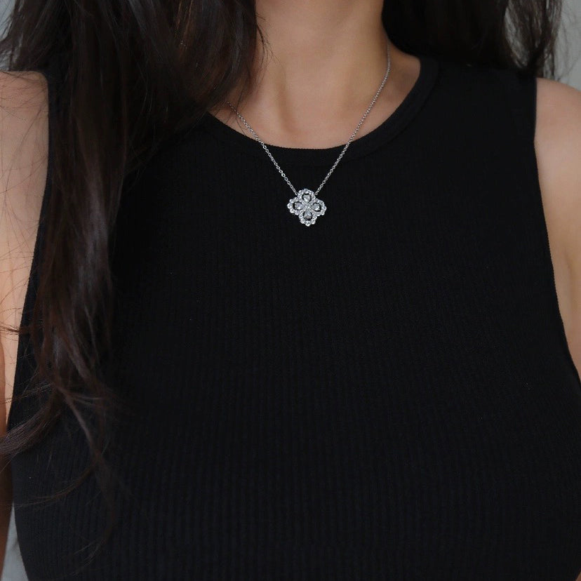 [BIJOUX]LOOP NECKLACE FULL MOTIF DIAMOND COMBINATION