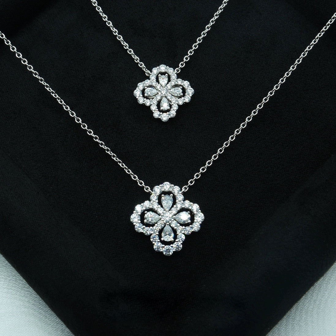 [BIJOUX]LOOP NECKLACE FULL MOTIF DIAMOND COMBINATION