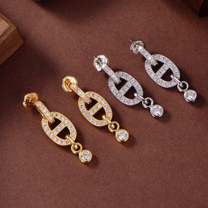 [BIJOUX]HM CHAINE DIAMOND EARRINGS