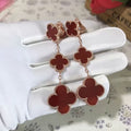 [Topon]CLOVER 3 MOTIF CARNELIAN DROP EARRINGS