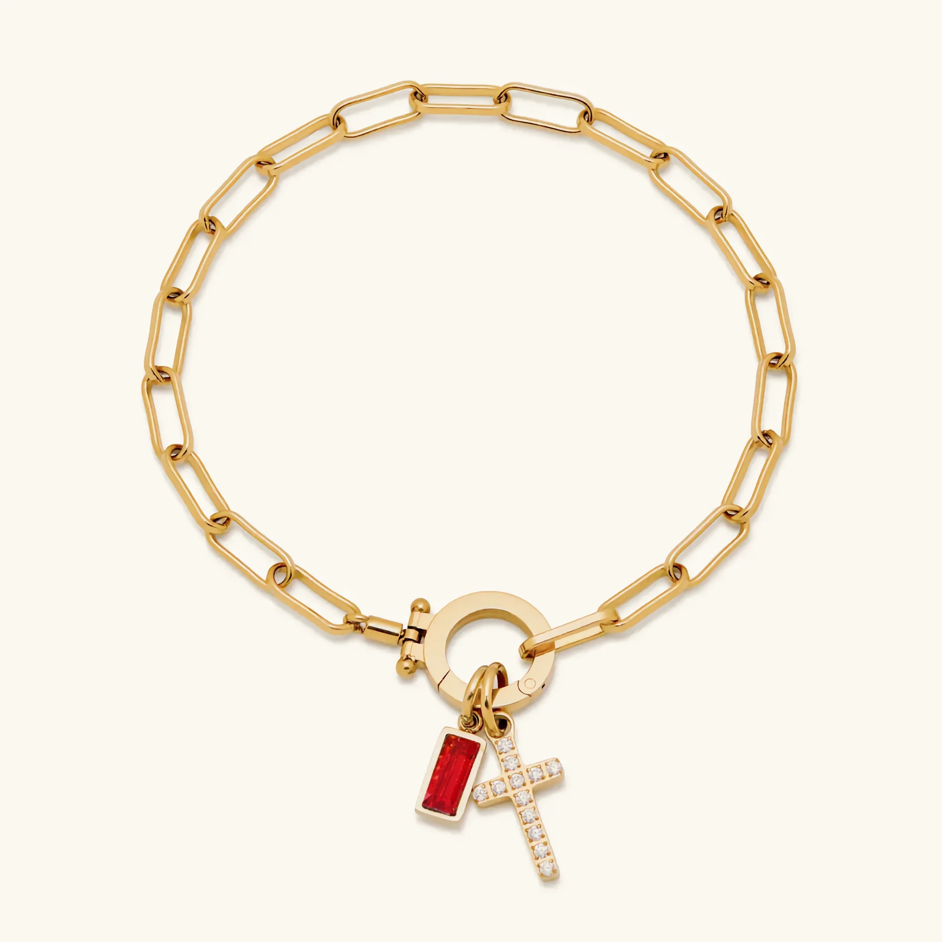 [Topon]Annabella Birthstone Cross Bracelet