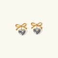 [Topon]Rowanne Two Tone French Knot Heart Earrings