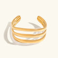 [Topon]Meredith Triple Layer Gold Bangle