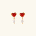 [Topon]Sabina Pearl Heart Gold Earrings